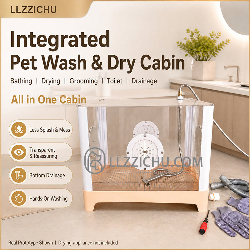 LIZZICHU Cat Bathing CagePet Bathing & Drying Enclosure (Doubles as a Pet Litter Box); Suitable for Small to Medium-Sized Cats and Dogs