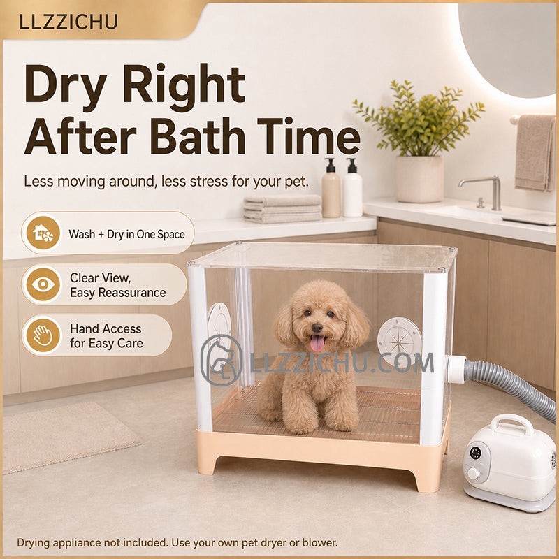 LIZZICHU Cat Bathing CagePet Bathing & Drying Enclosure (Doubles as a Pet Litter Box); Suitable for Small to Medium-Sized Cats and Dogs
