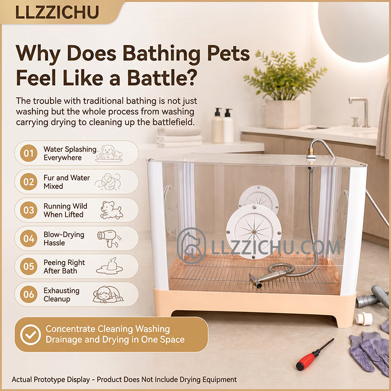 LLZZICHU Pet Bathing Cage | Solves Problems Like Pets Resisting Baths Struggling