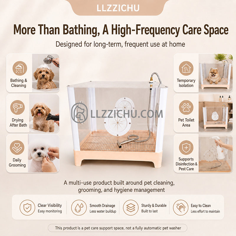 LLZZICHU Pet Bathing Cage | Solves Problems Like Pets Resisting Baths Struggling